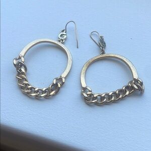 Guess Elegant Gold Chain Hoop Earrings
